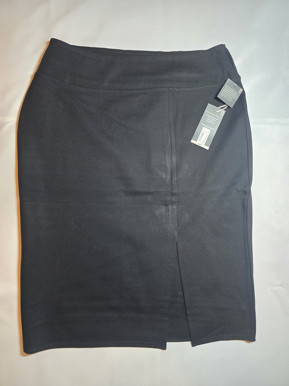 Worthington Black Pull-On Pencil Skirt Stretch Knit Office Career Skirt